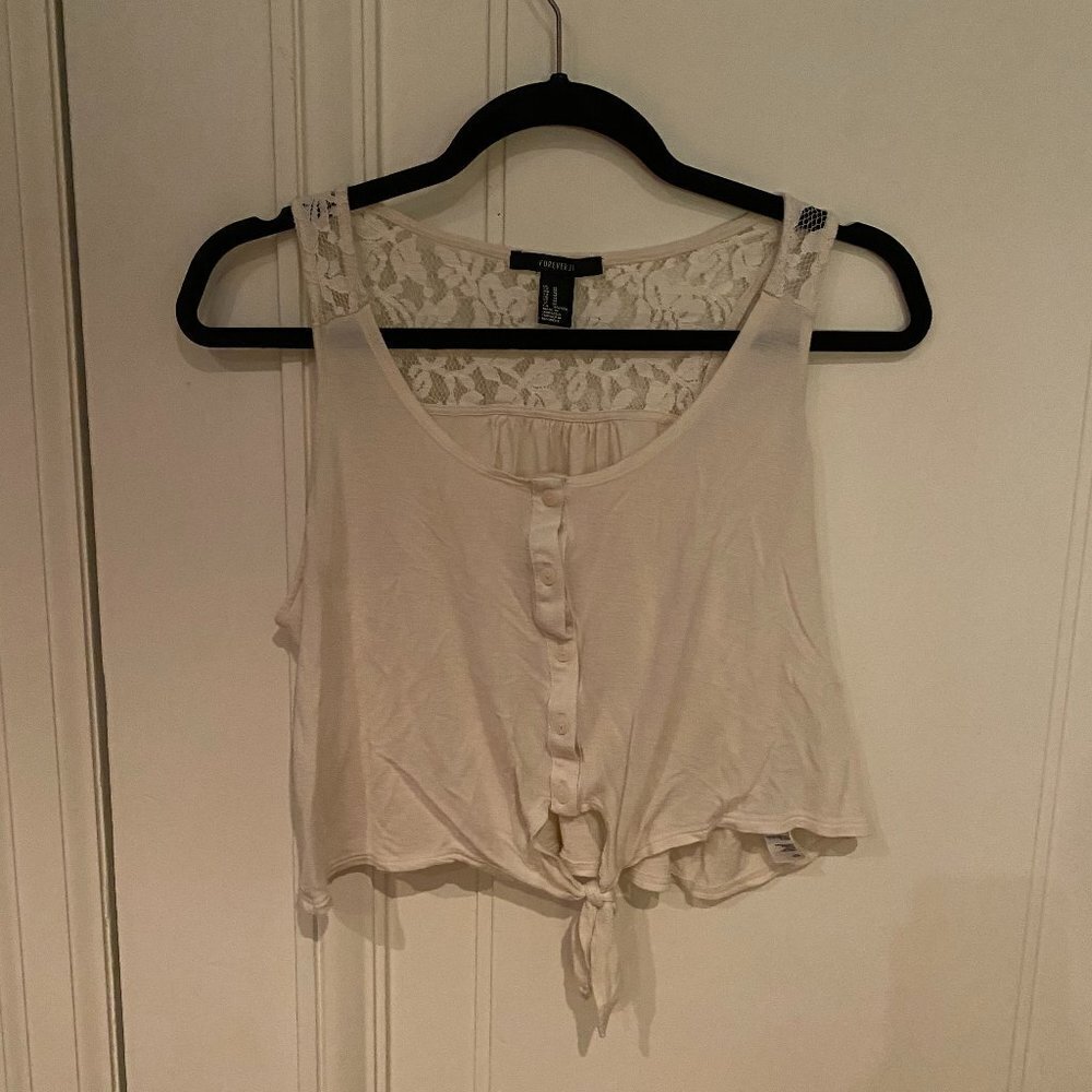 White Forever 21 Crop Top